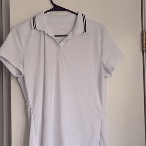 White and black womens sports polo